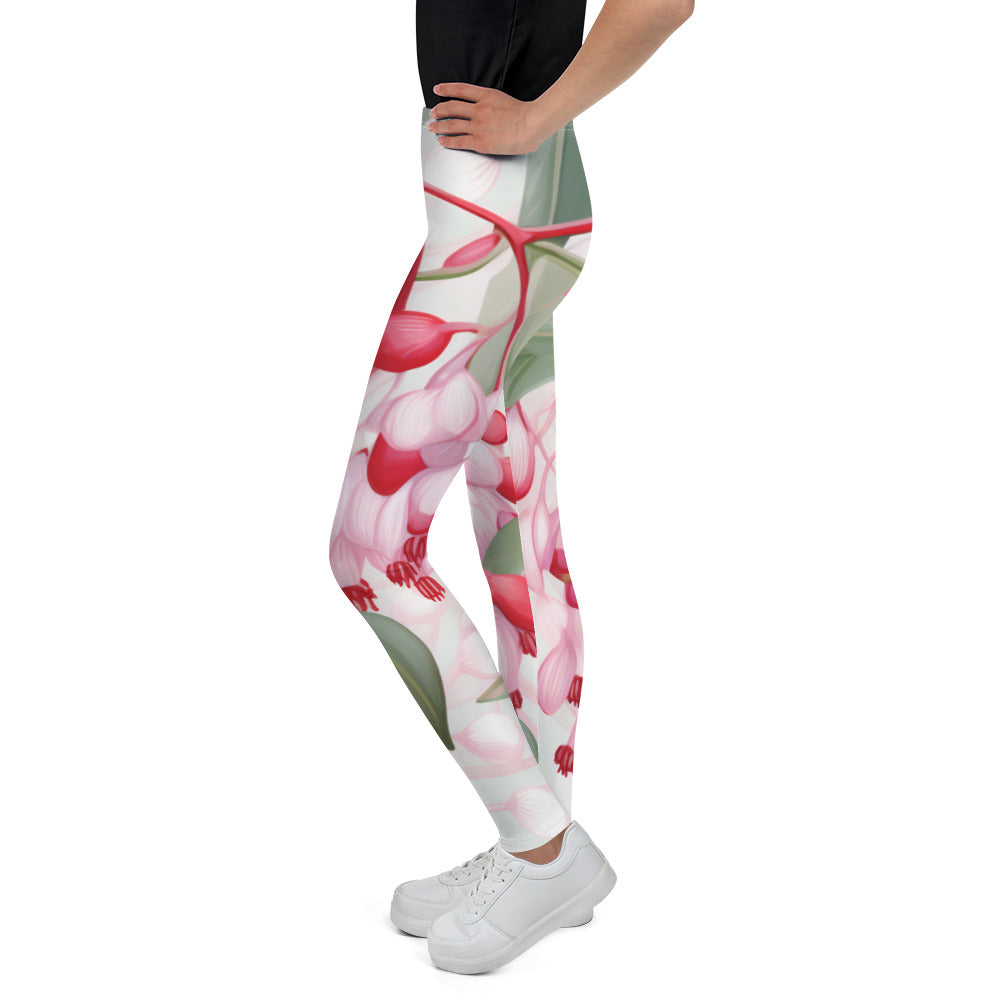 Youth Leggings Floral Lilly Pilly | For Dance, Gymnastics, Yoga, Sports