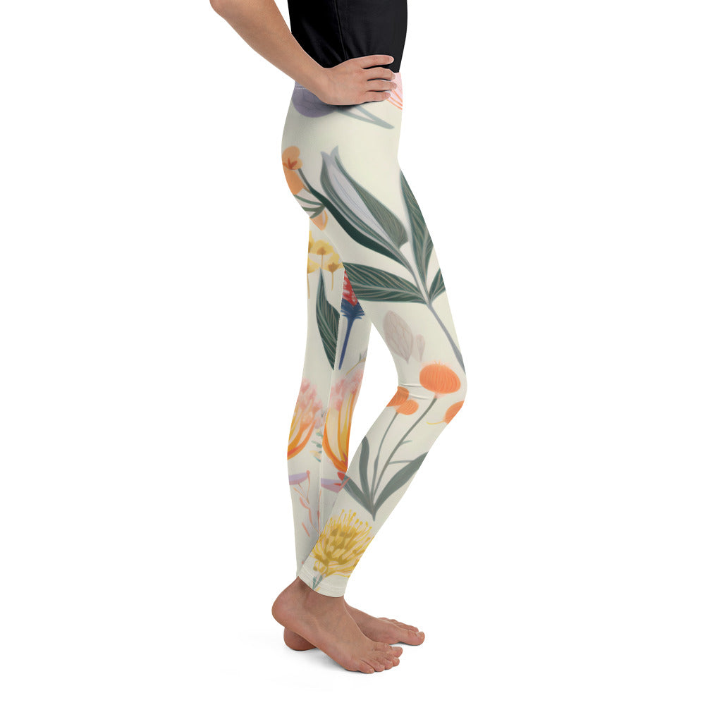 Vintage Botanical Youth Activewear Leggings | Stylish and Comfortable Workout Pants