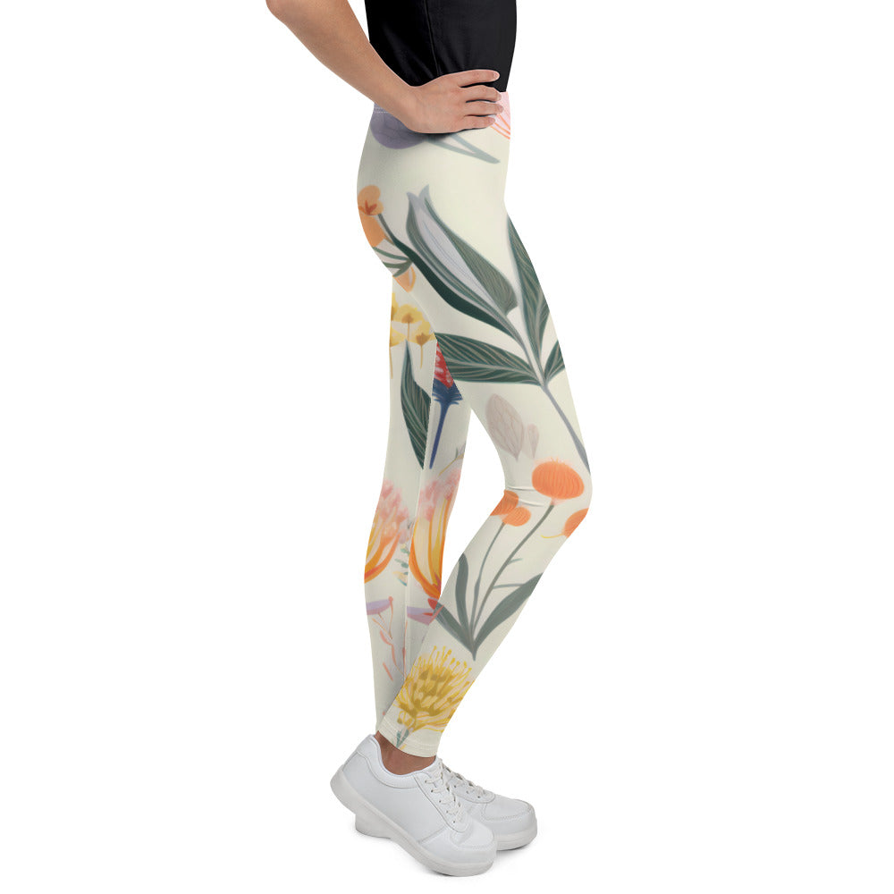 Vintage Botanical Youth Activewear Leggings | Stylish and Comfortable Workout Pants