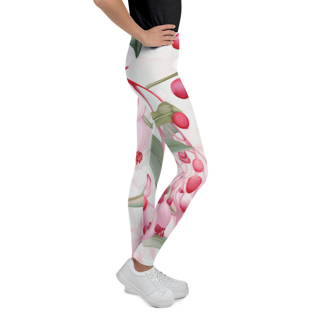 Youth Leggings Floral Lilly Pilly | For Dance, Gymnastics, Yoga, Sports