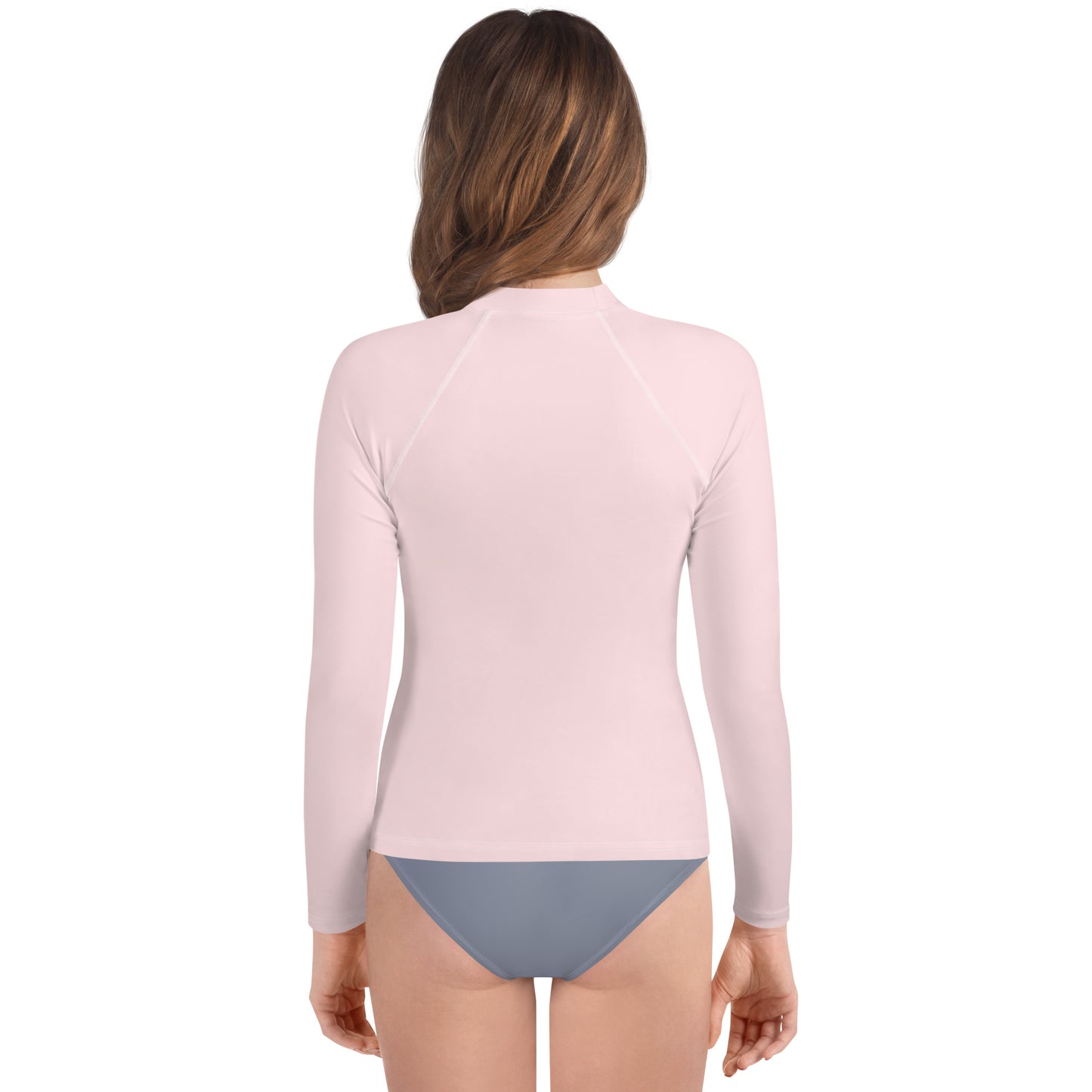 K is for Koala Youth Rash Guard | Minimalist UV Protective Shirt for Tweens in Light Pink