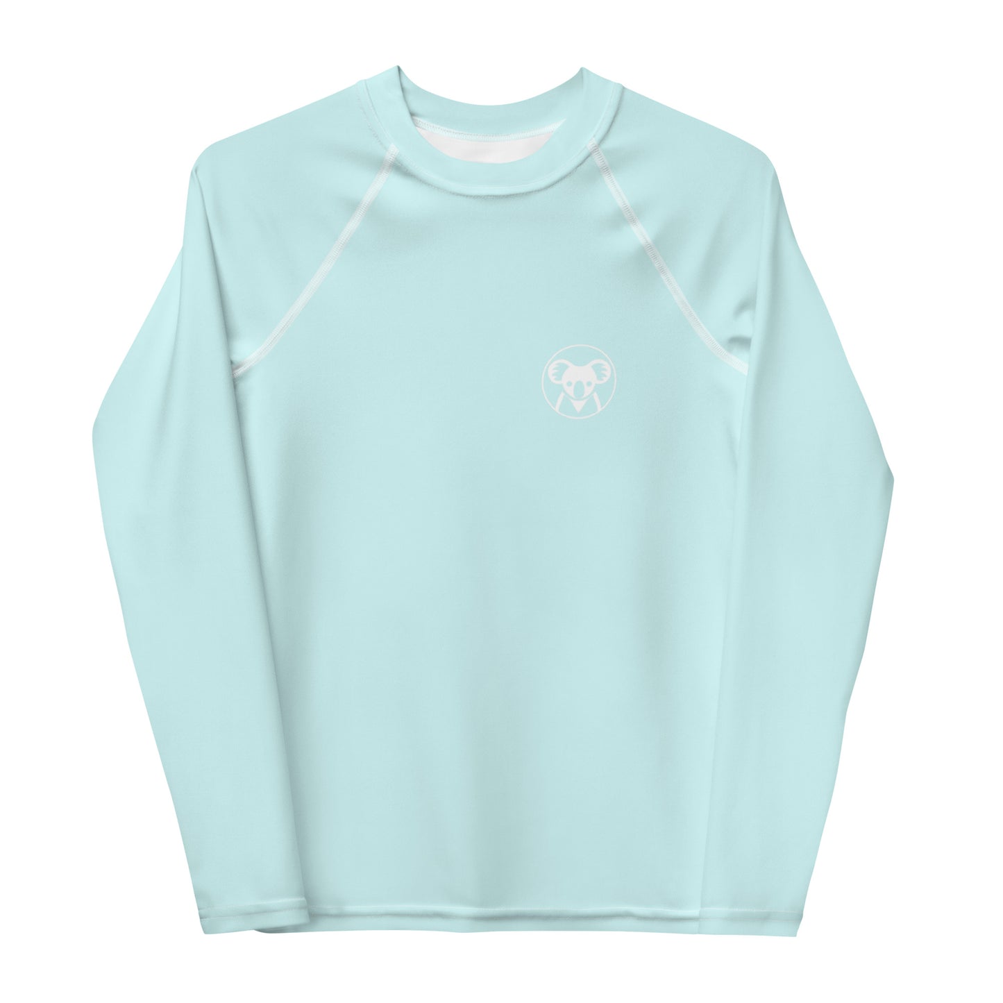 K is for Koala Youth Rash Guard | Minimalist UV Protective Sun Shirt for Tweens in Seafoam