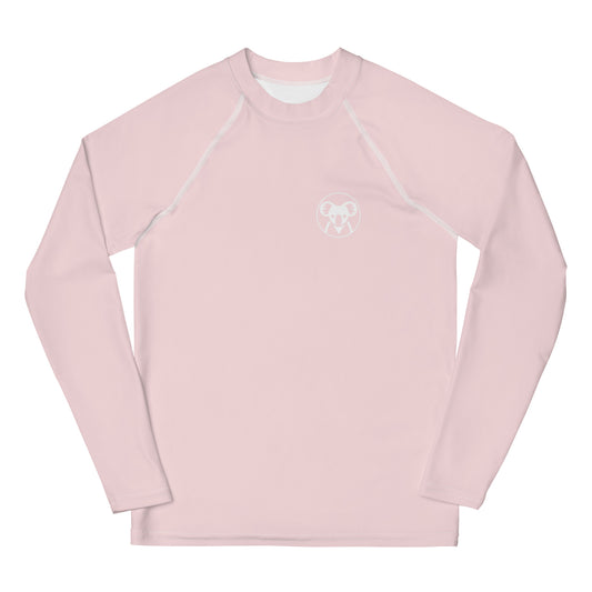 K is for Koala Youth Rash Guard | Minimalist UV Protective Shirt for Tweens in Light Pink