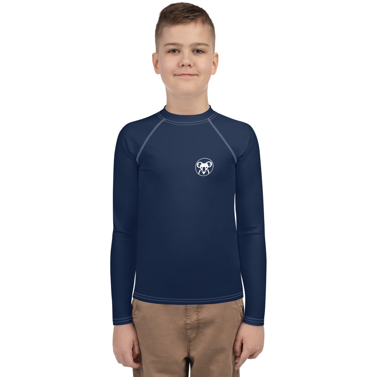 K is for Koala Youth Rash Guard | UV Protective Shirt for Tweens in Navy