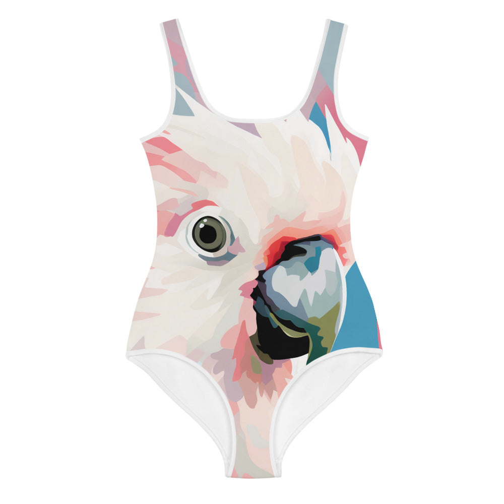 Youth Swimsuit Cockatoo Pop Art Print | Stylish Kids Swimwear