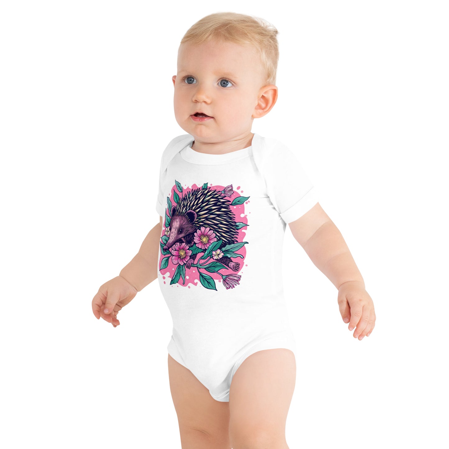 Bloomin' Spike Baby Bodysuit | Pink Echidna Onesie for Babies