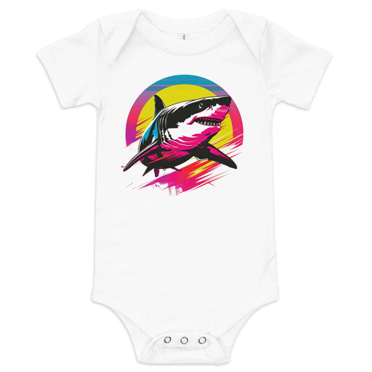 Neon Sharkwave Baby Bodysuit | Australian Shark Baby Onesie