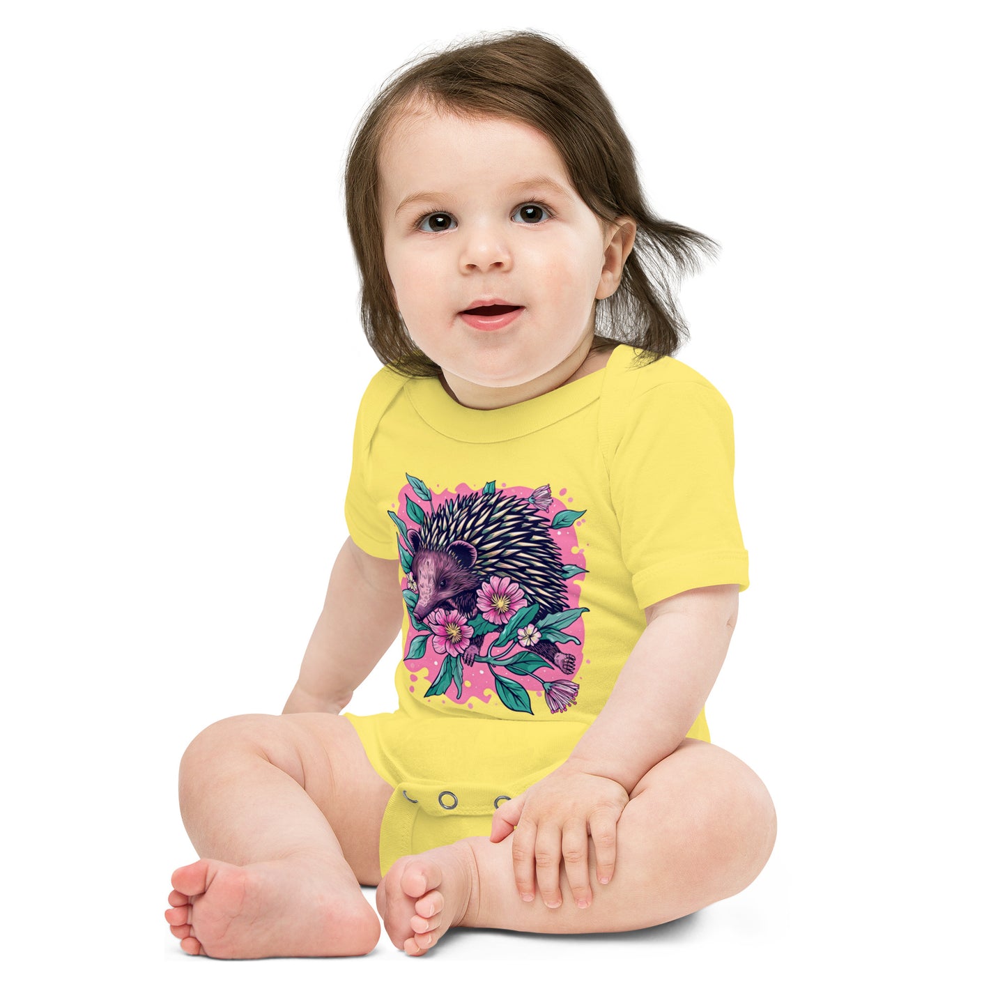 Bloomin' Spike Baby Bodysuit | Pink Echidna Onesie for Babies