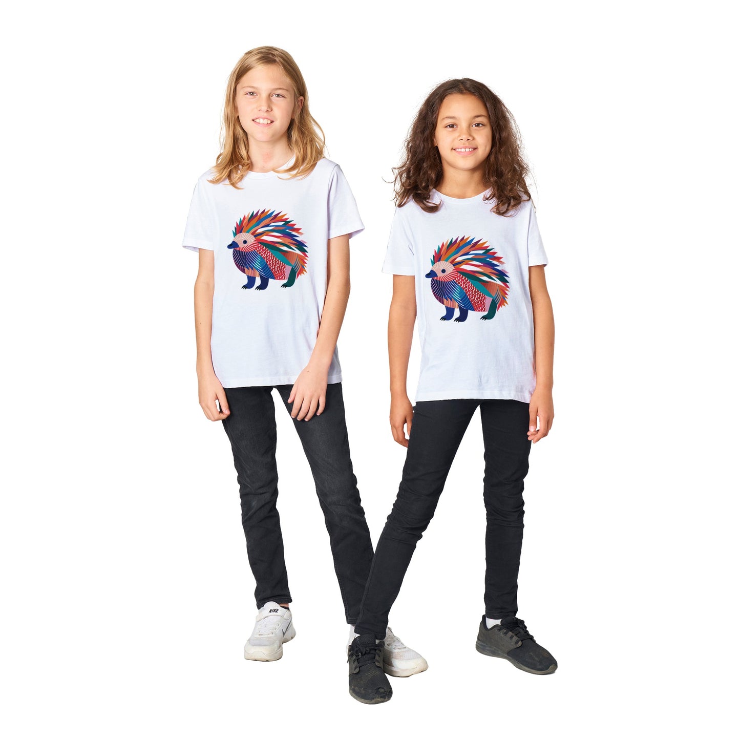 Organic Kids Crewneck T-shirt Echidna Pop | Unique Australian Wildlife Design