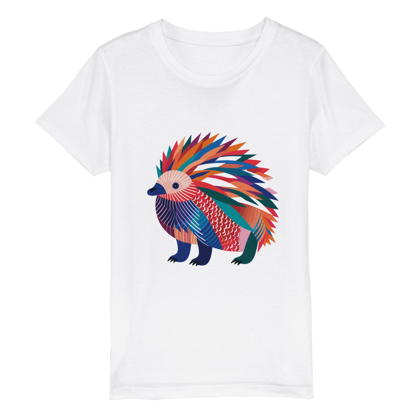 Organic Kids Crewneck T-shirt Echidna Pop | Unique Australian Wildlife Design