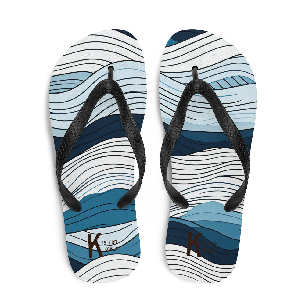 K is for Koala Blue Crush Sole Mates | Unisex Flip Flops for the Beach