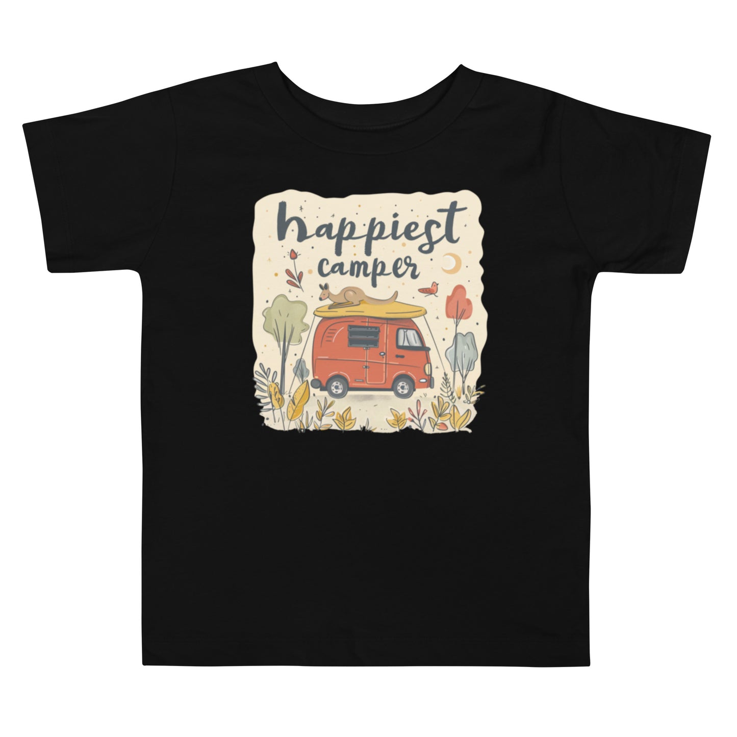 Toddler Tee with Happy Camper Print Featuring Australian Animals