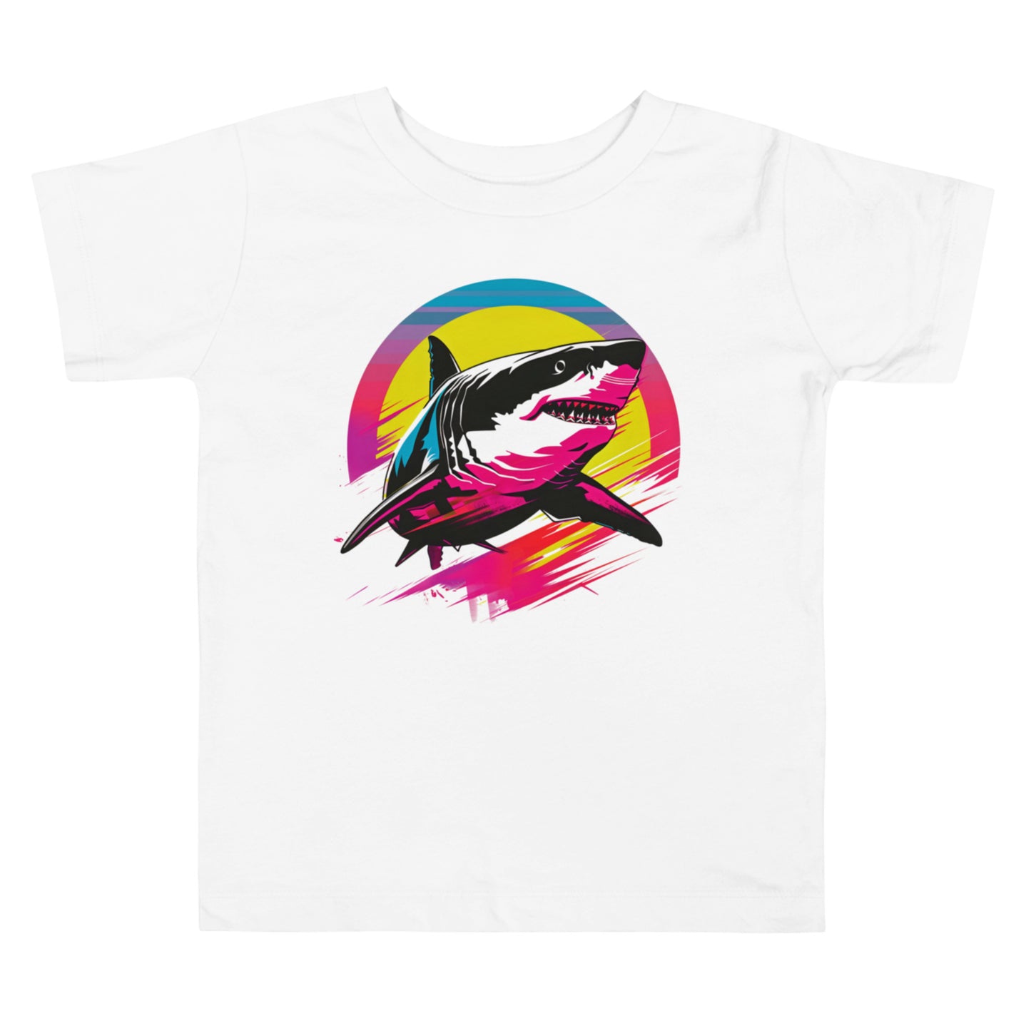 Neon Sharkwave Toddler Tee | Retro Australian Shark Tee for Kids