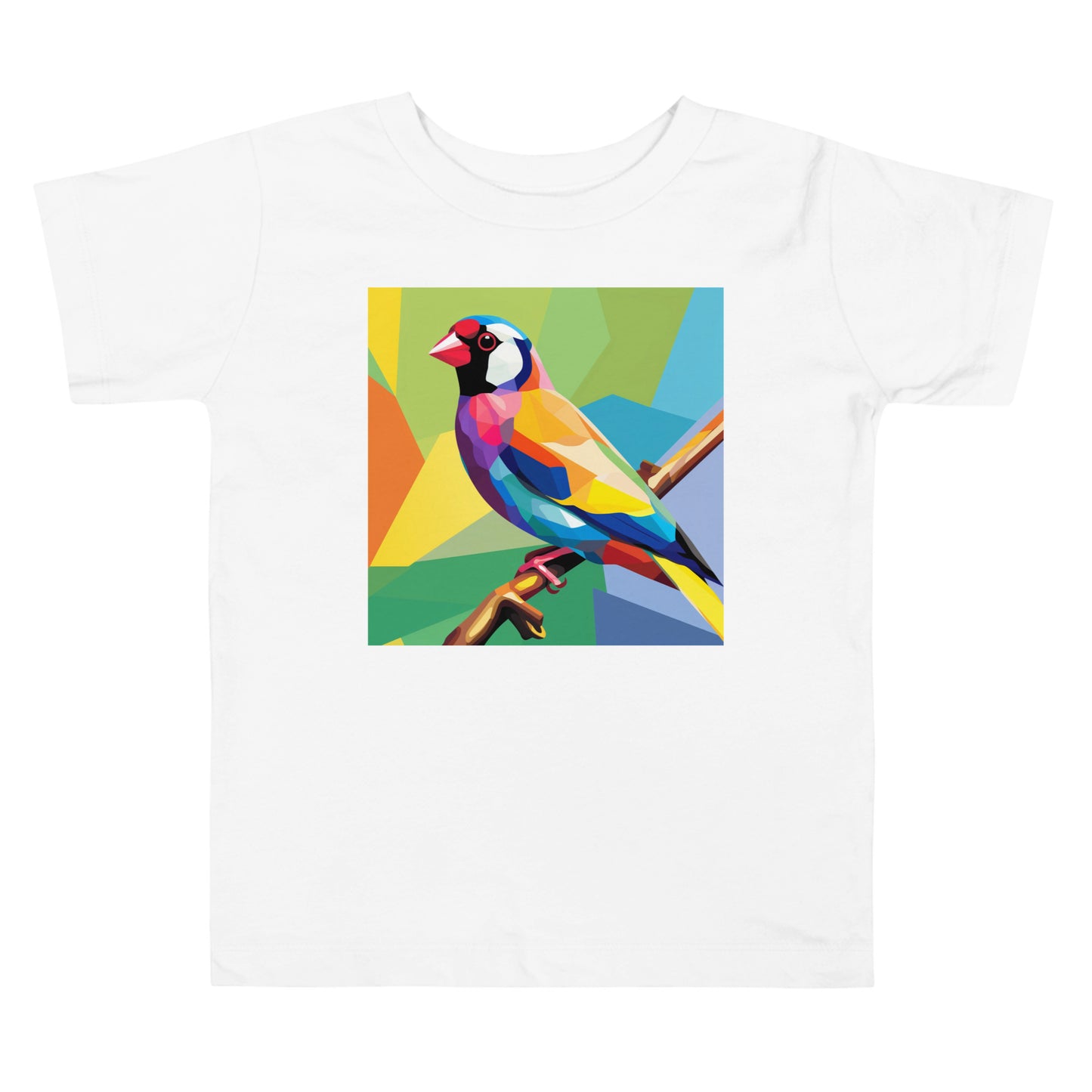 Soft Cotton Toddler Tee with Australian Gouldian Finch Print - Comfortable, Durable Kids Shirt