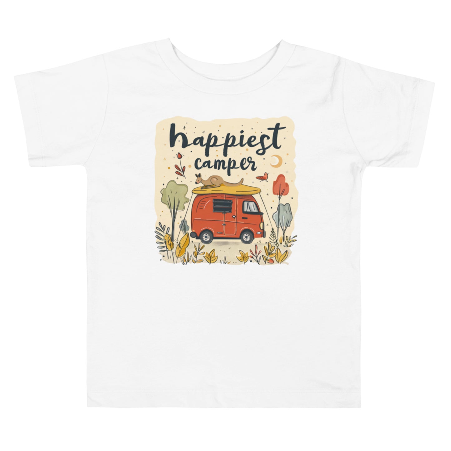 Toddler Tee with Happy Camper Print Featuring Australian Animals