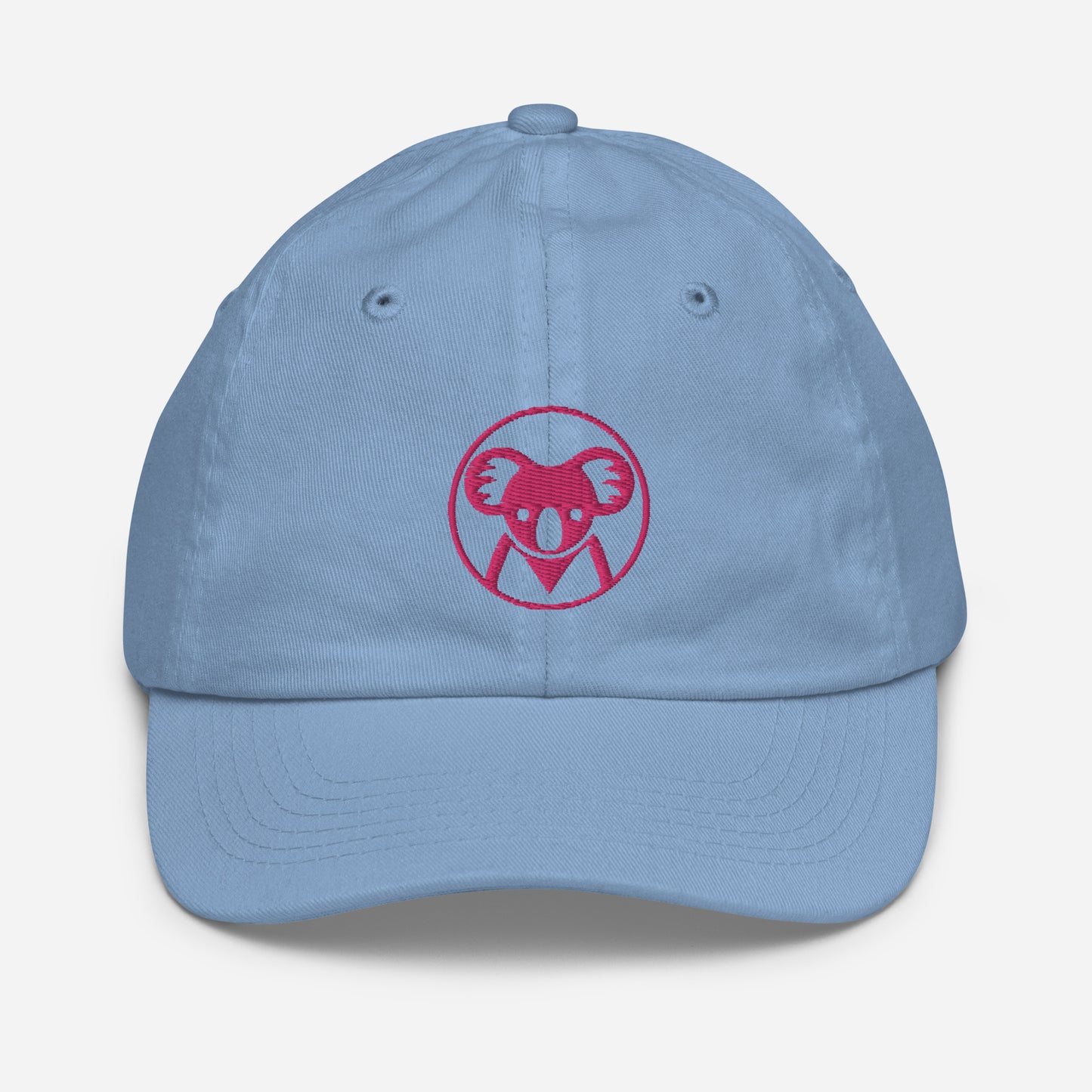 K is for Koala Blue Youth Baseball Cap | Cool 80s Neon Pink Koala Hat