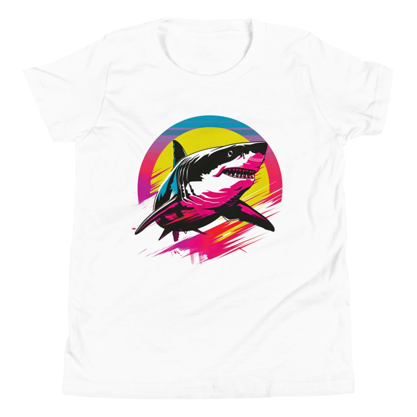 Neon Sharkwave Youth T-Shirt | Retro Australian Shark Tee for Tweens